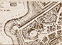 Particolare dell'area degli Eremitani in una stampa del Merian del 1640